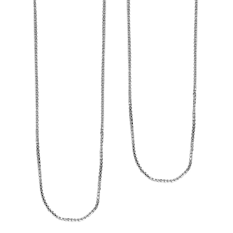 Box Chain Necklace in Sterling Silver 20 Inches 2.80 Grams