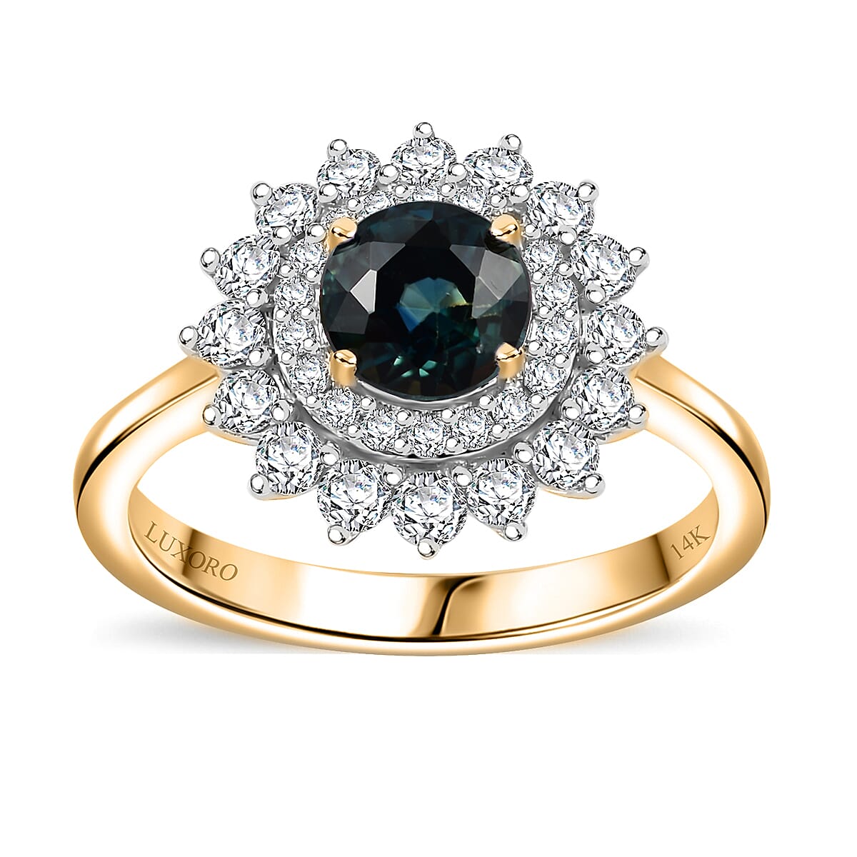 Certified & Appraised Luxoro AAA Lavender Sapphire and G-H I2 Diamond 1.54 ctw Floral Ring in 14K White Gold (Size 7.0) image number 0