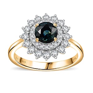 Certified & Appraised Luxoro AAA Lavender Sapphire and G-H I2 Diamond 1.54 ctw Floral Ring in 14K White Gold (Size 7.0)