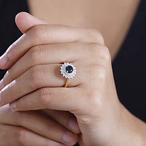 Certified & Appraised Luxoro AAA Lavender Sapphire and G-H I2 Diamond 1.54 ctw Floral Ring in 14K White Gold (Size 7.0)