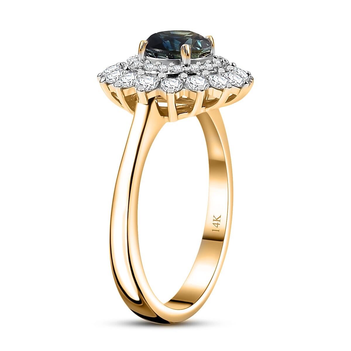 Certified & Appraised Luxoro AAA Lavender Sapphire and G-H I2 Diamond 1.54 ctw Floral Ring in 14K White Gold (Size 7.0) image number 3