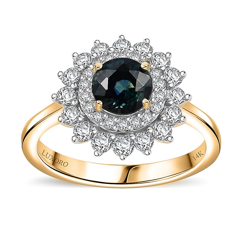 Certified & Appraised Luxoro 14K White Gold AAA Lavender Sapphire, Diamond (G-H, I2) (0.69 cts) Floral Ring (Size 8.0) 1.54 ctw