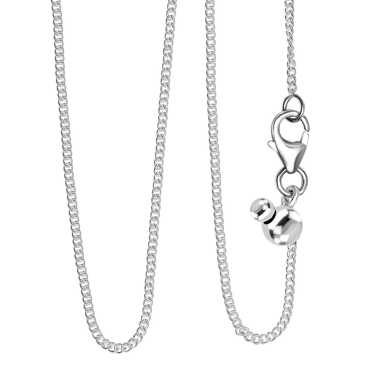 Curb Chain Necklace in Sterling Silver 20 Inches 2.80 Grams image number 0