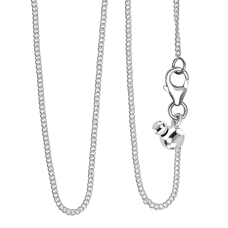 Curb Chain Necklace in Sterling Silver 20 Inches 2.80 Grams
