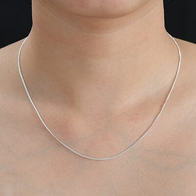 Curb Chain Necklace in Sterling Silver 20 Inches 2.80 Grams