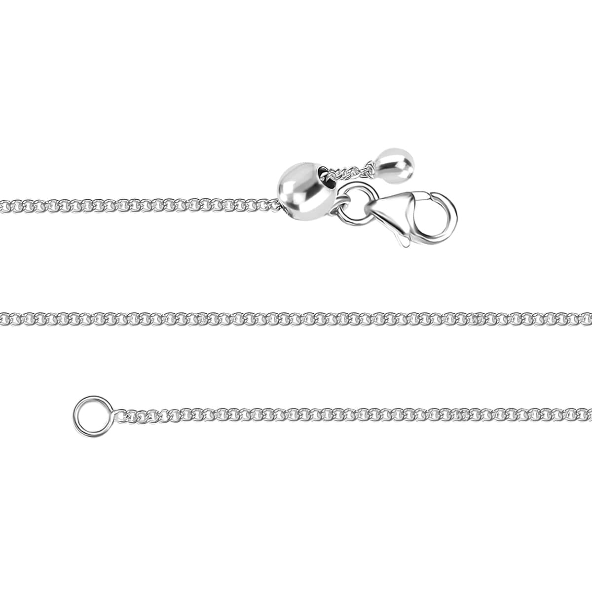 Curb Chain Necklace in Sterling Silver 20 Inches 2.80 Grams image number 3