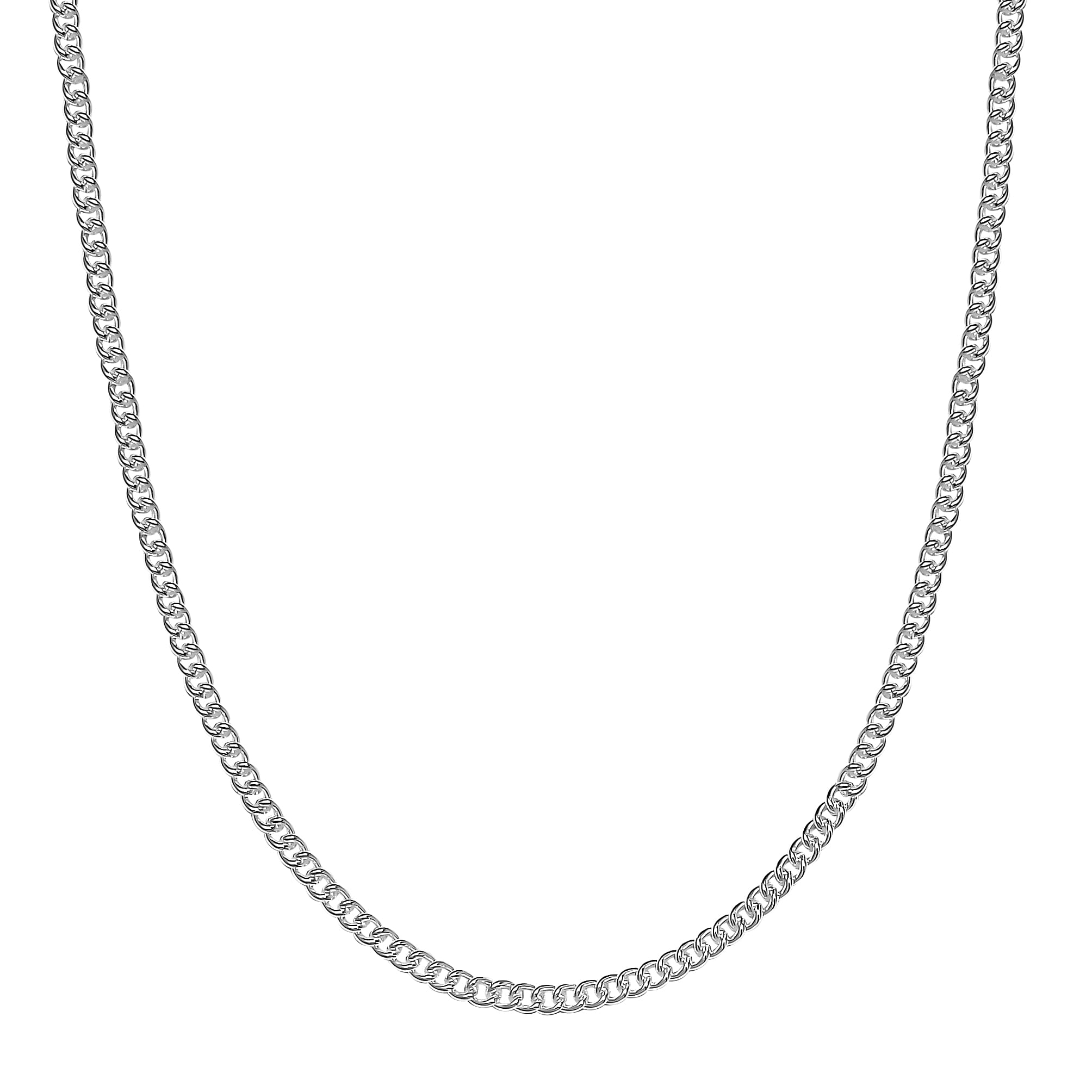 Curb Chain Necklace in Sterling Silver 20 Inches 2.80 Grams
