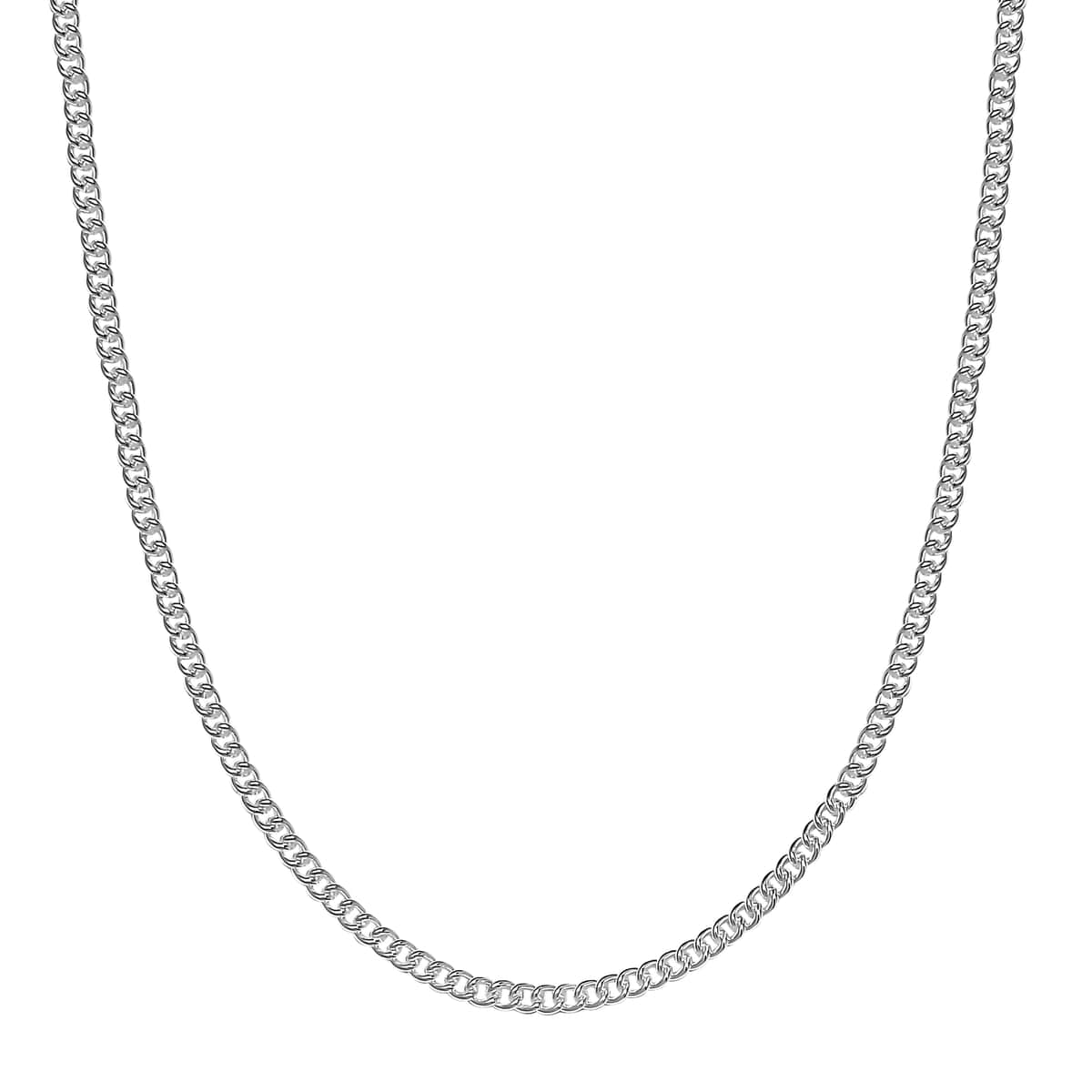 Curb Chain Necklace in Sterling Silver 20 Inches 2.80 Grams image number 4