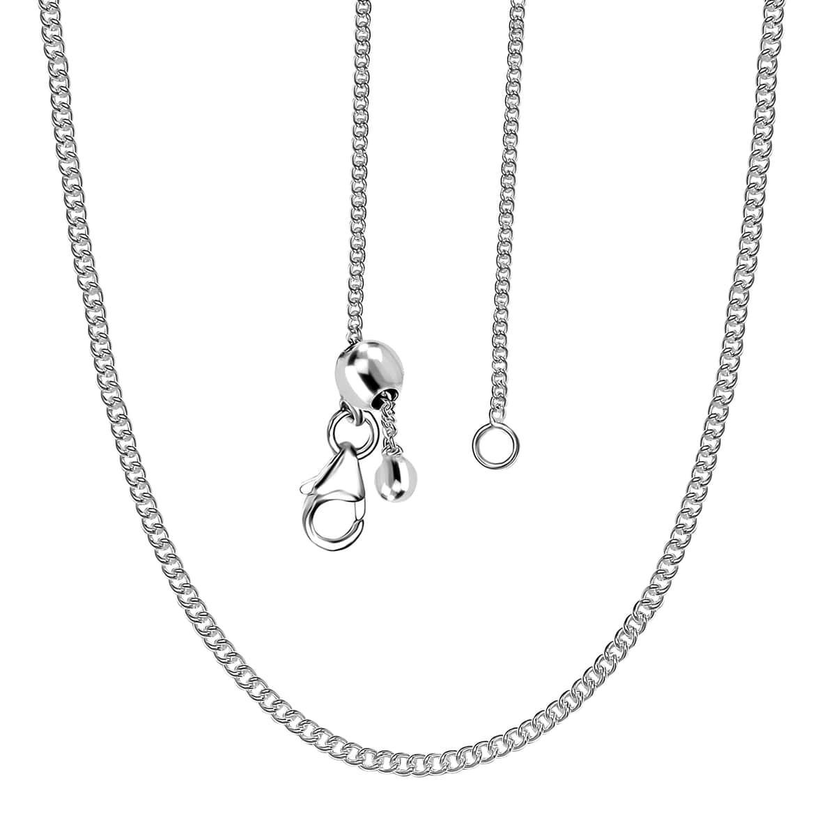 Curb Chain Necklace in Sterling Silver 20 Inches 2.80 Grams image number 5