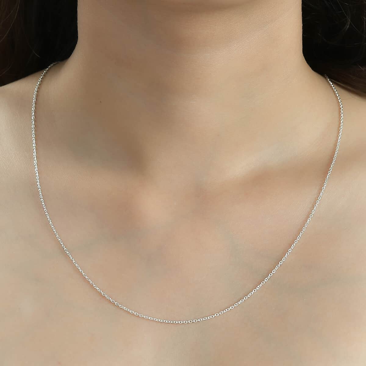 Link Chain Necklace in Sterling Silver 20 Inches 2.80 Grams image number 2