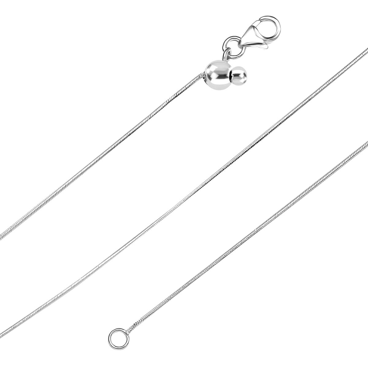 Snake Chain Necklace in Sterling Silver 20 Inches 2.80 Grams image number 3