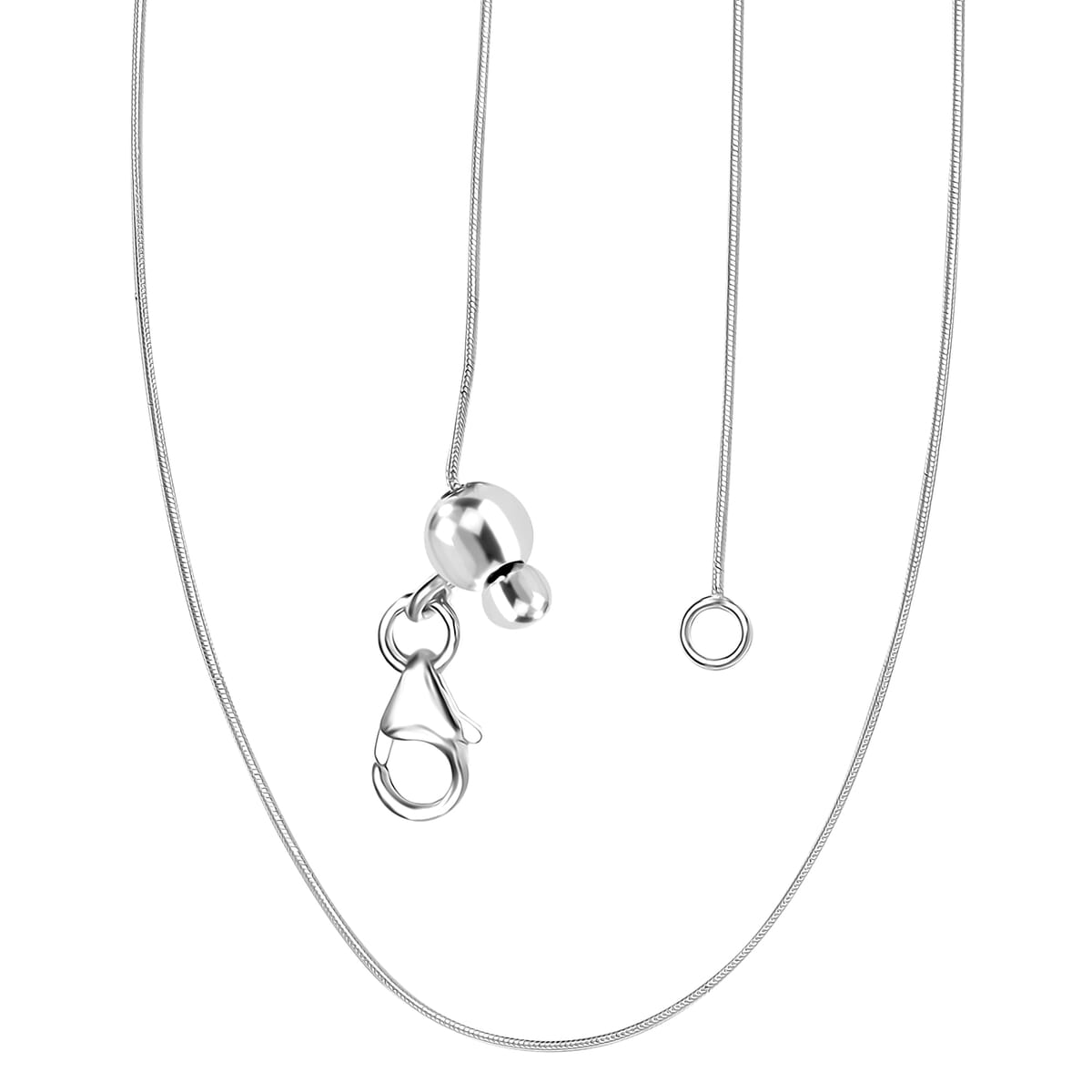 Snake Chain Necklace in Sterling Silver 20 Inches 2.80 Grams image number 5