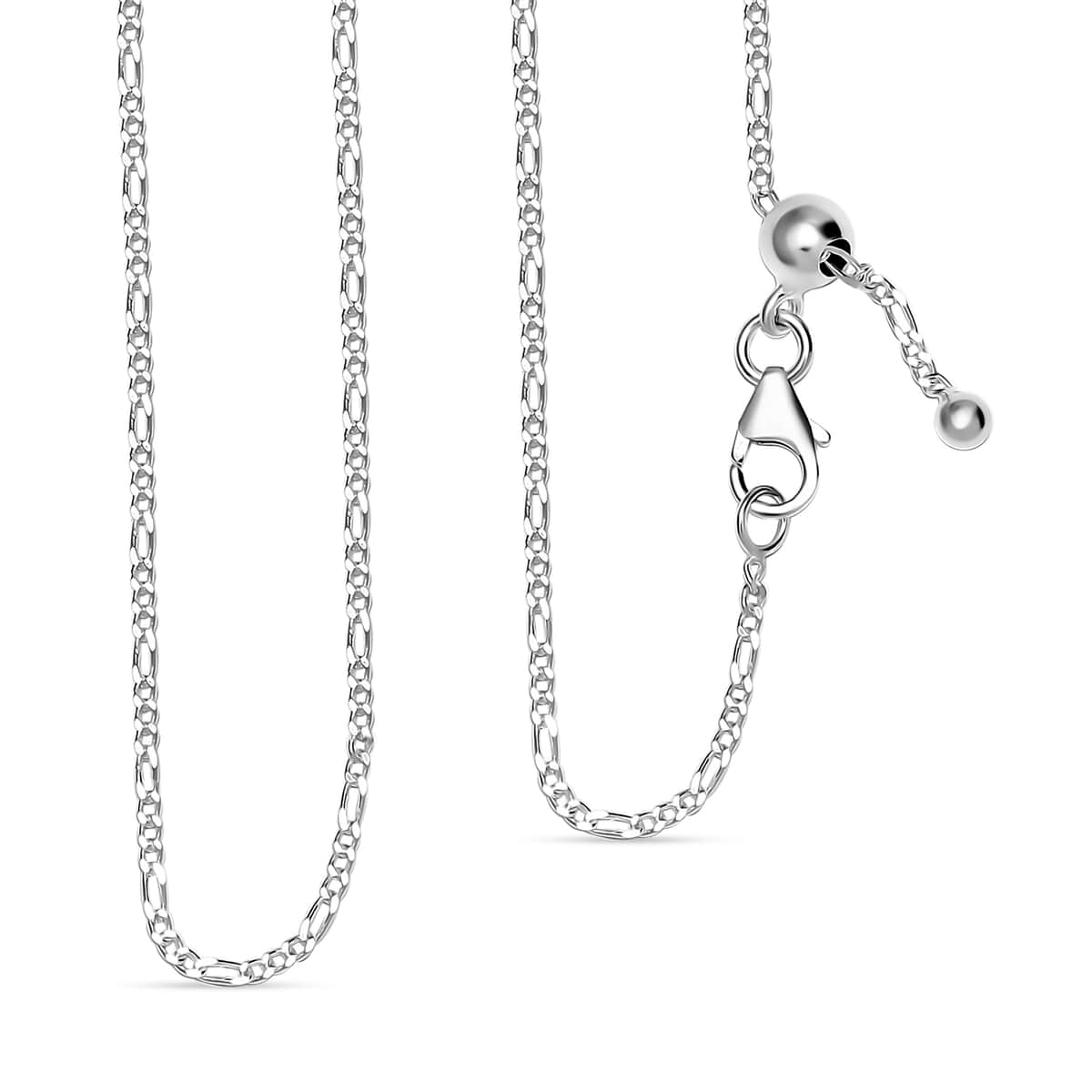 Figaro Chain Necklace in Sterling Silver 20 Inches 2.80 Grams image number 0