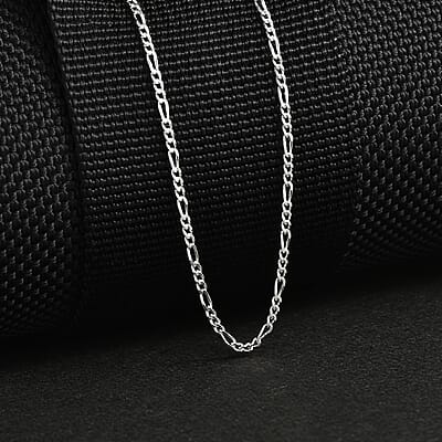 Figaro Chain Necklace in Sterling Silver 20 Inches 2.80 Grams