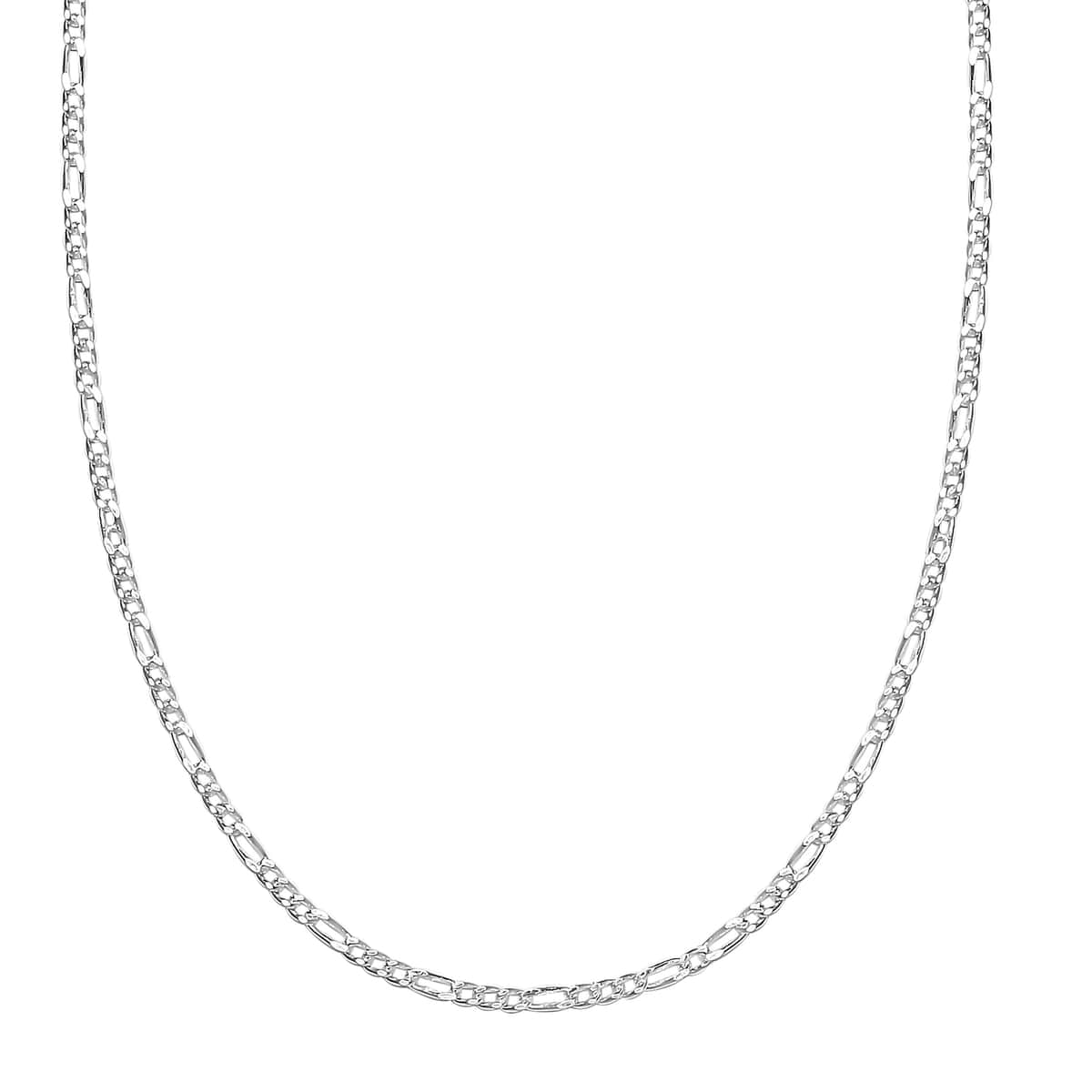 Figaro Chain Necklace in Sterling Silver 20 Inches 2.80 Grams image number 3