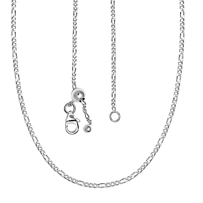 Figaro Chain Necklace in Sterling Silver 20 Inches 2.80 Grams