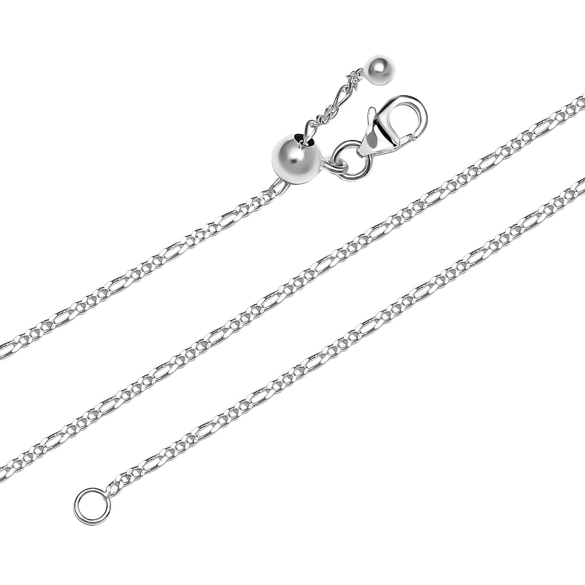 Figaro Chain Necklace in Sterling Silver 20 Inches 2.80 Grams image number 5