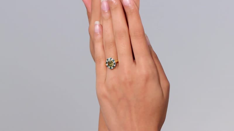 Premium Golden Tanzanite, Multi Gemstone Floral Ring in 18K Vermeil YG Over Sterling Silver (Size 6.0) 2.00 ctw