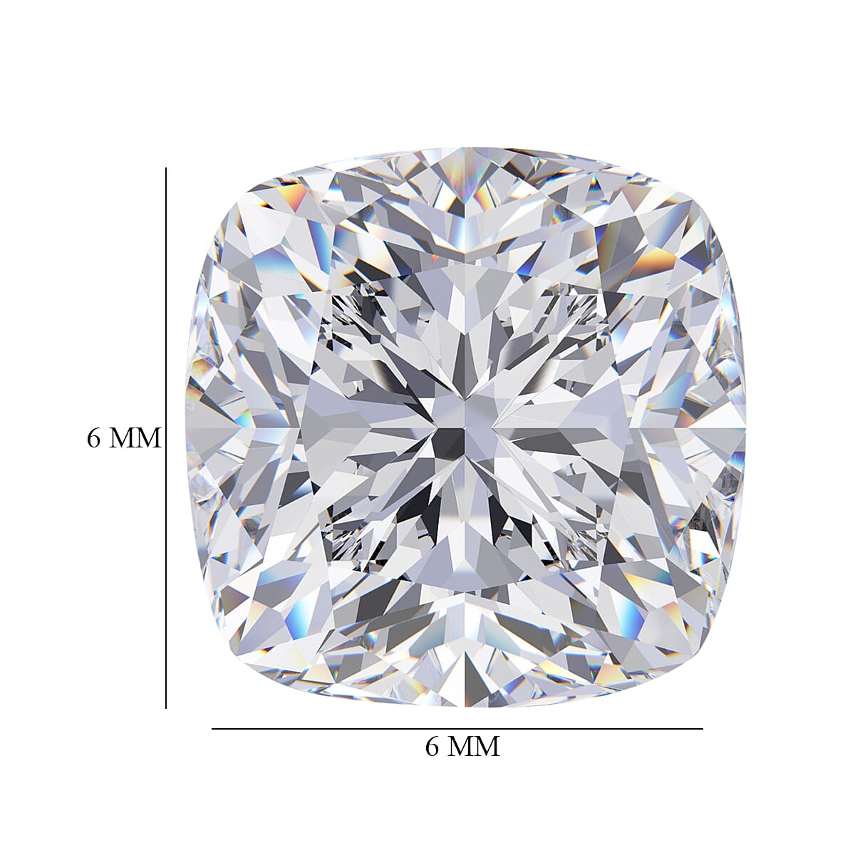 Moissanite (Cush 6x6 mm) 0.91 ctw Loose Gemstone