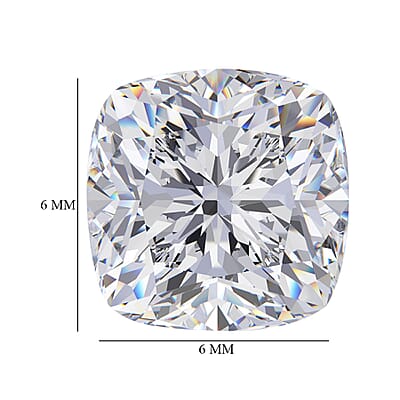Moissanite (Cush 6x6 mm) 0.91 ctw Loose Gemstone
