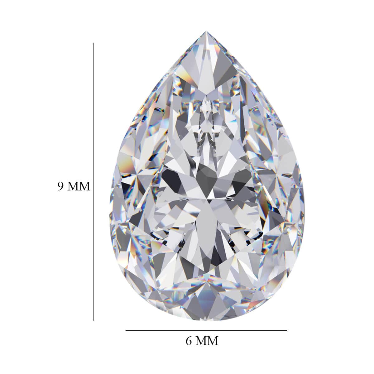 Moissanite (Pear 9x6 mm) 1.30 ctw image number 4