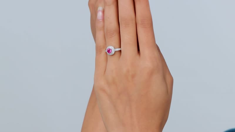Certified & Appraised Luxoro AAA Madagascar Pink Sapphire and G-H I2 Diamond 1.10 ctw Ring in 10K White Gold