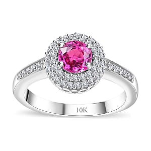 Certified & Appraised Luxoro AAA Madagascar Pink Sapphire and G-H I2 Diamond 1.10 ctw Ring in 10K White Gold (Size 6.0)
