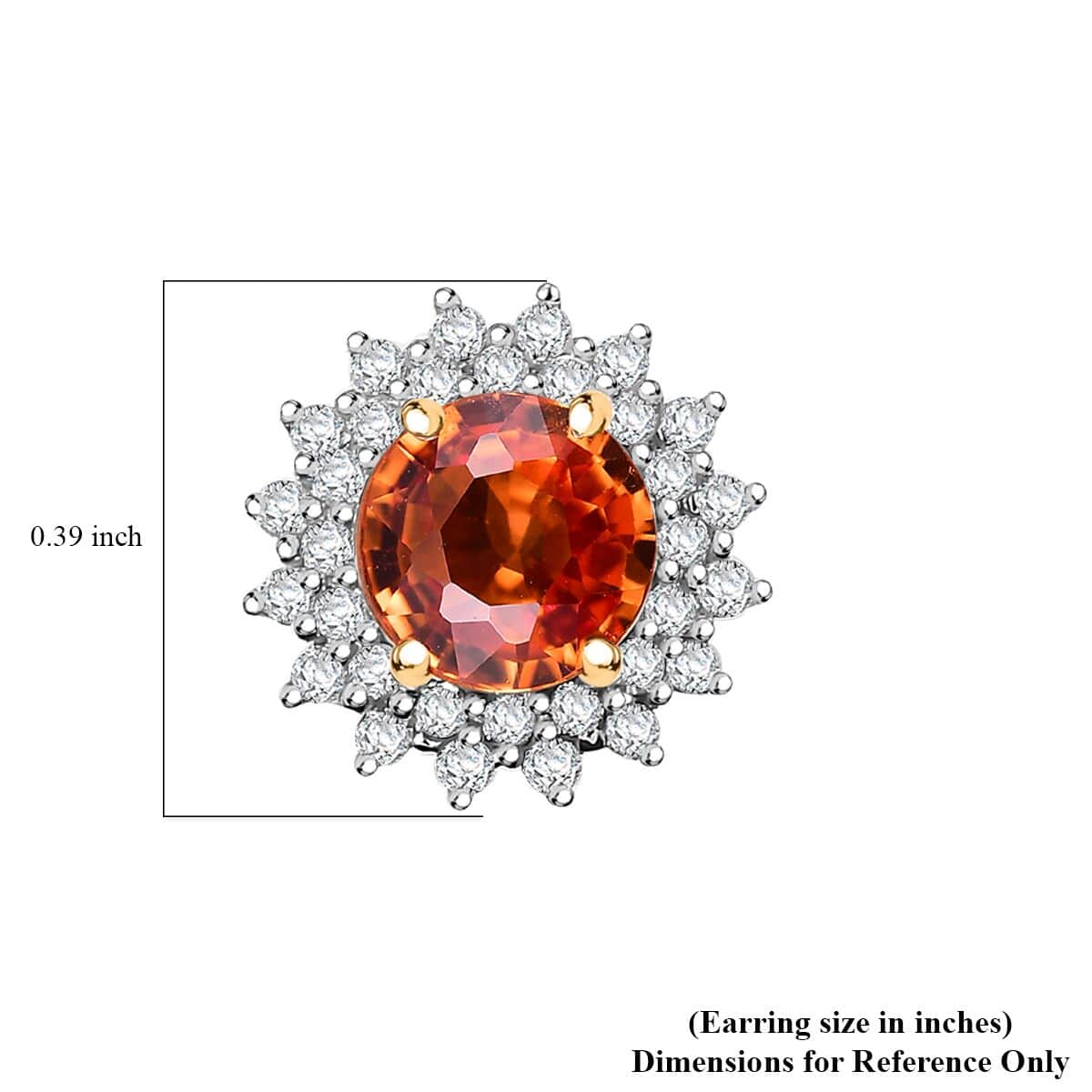 Certified & Appraised Luxoro AAA Songea Sapphire and G-H I2 Diamond 2.20 ctw Sunburst Stud Earrings in 14K Yellow Gold image number 5