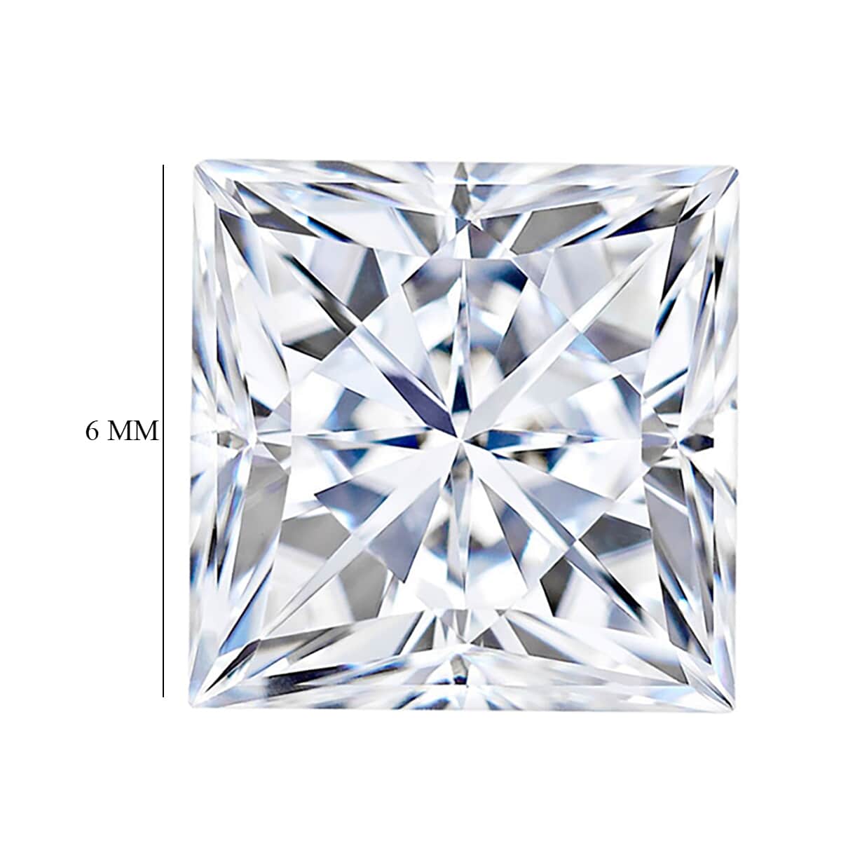 Princess Cut Moissanite (Sqr 6 mm) 1.10 ctw image number 4