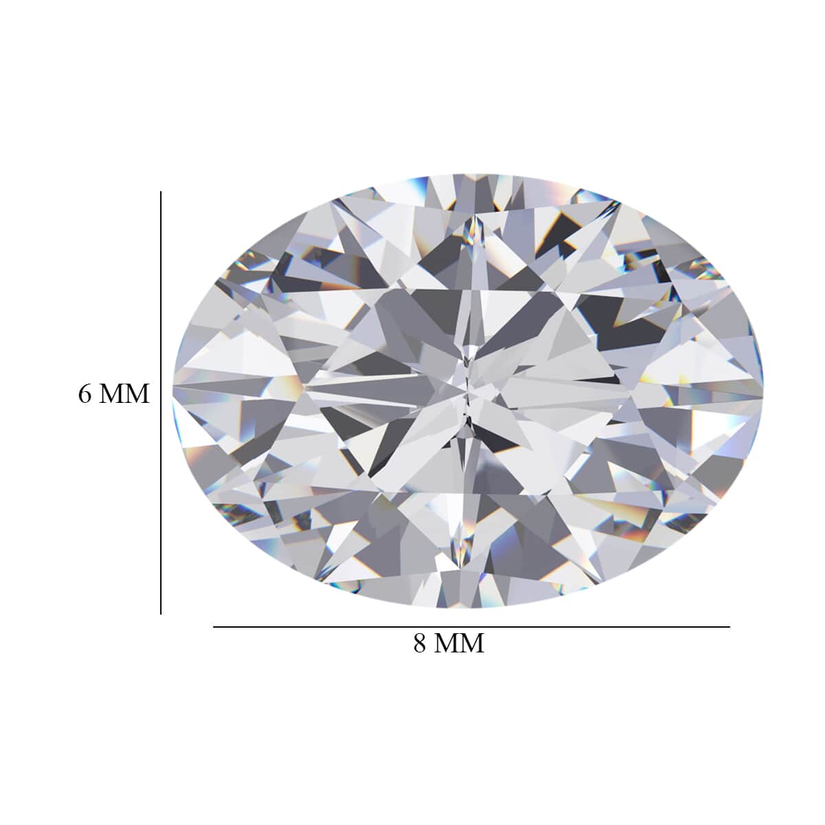 Moissanite (Ovl 8x6 mm) 1.24 ctw image number 4