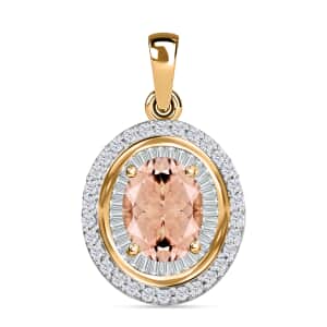 Luxoro Premium Marropino Morganite and G-H I1 Diamond 2.90 ctw Pendant in 14K Yellow Gold