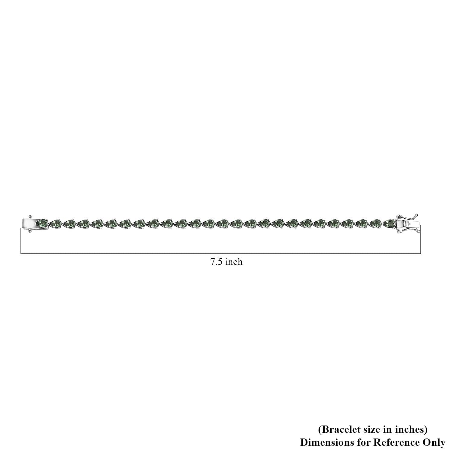 Natural Green Apatite 10.30 ctw Serenity Vine Bracelet in Rhodium Over Sterling Silver (7.25 In)