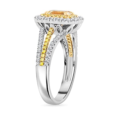 Modani Yellow and White Diamond 1.65 ctw Ring in 950 Platinum and 14K Yellow Gold (Size 10.0) 6 Grams