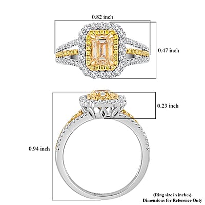 Modani Yellow and White Diamond 1.65 ctw Ring in 950 Platinum and 14K Yellow Gold (Size 10.0) 6 Grams