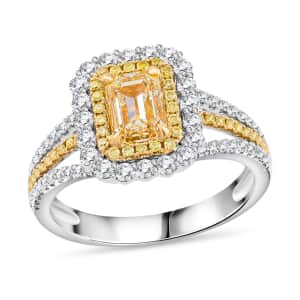 Modani Yellow and White Diamond 1.65 ctw Ring in 950 Platinum and 14K Yellow Gold (Size 4.5) 6 Grams