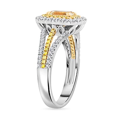 Modani Yellow and White Diamond 1.65 ctw Ring in 950 Platinum and 14K Yellow Gold (Size 5.0) 6 Grams