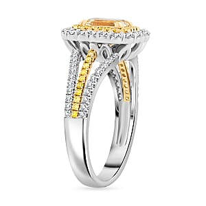 Modani Yellow and White Diamond 1.65 ctw Ring in 950 Platinum and 14K Yellow Gold (Size 5.5) 6 Grams