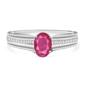 Luxoro Premium Mozambique Ruby and G-H I1 Diamond 1.30 ctw Ring in 14K White Gold (Size 10.0) 4 Grams