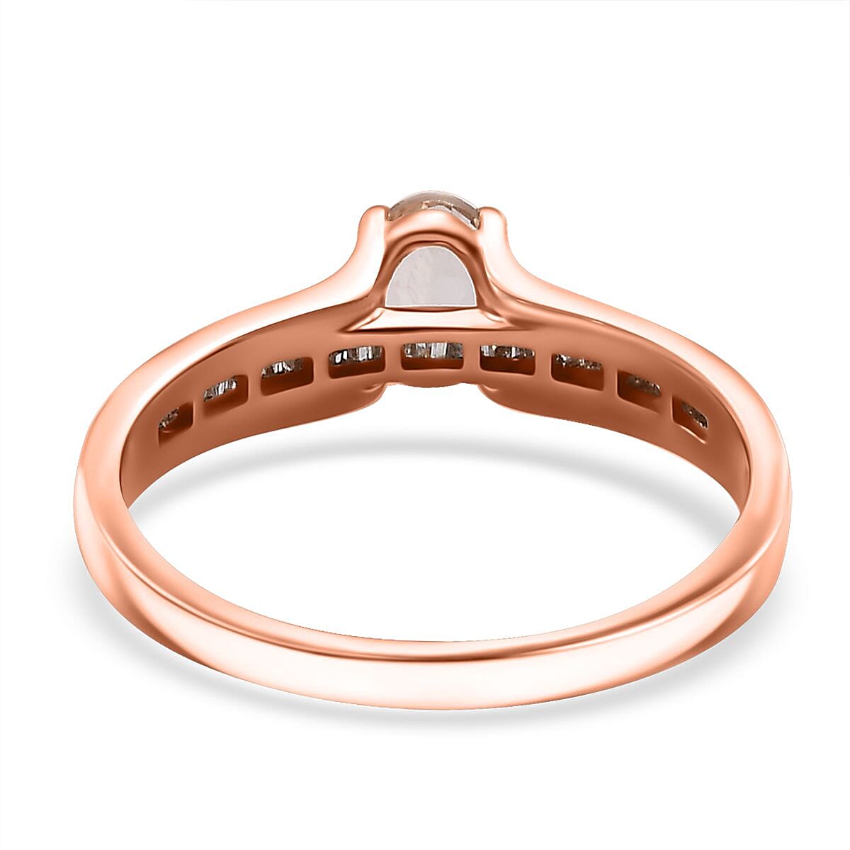 Luxoro Premium Marropino Morganite and G-H I1 Diamond 1.00 ctw Ring in 14K Rose Gold (Size 11.0) 4 Grams (Del. in 10-12 Days) image number 4