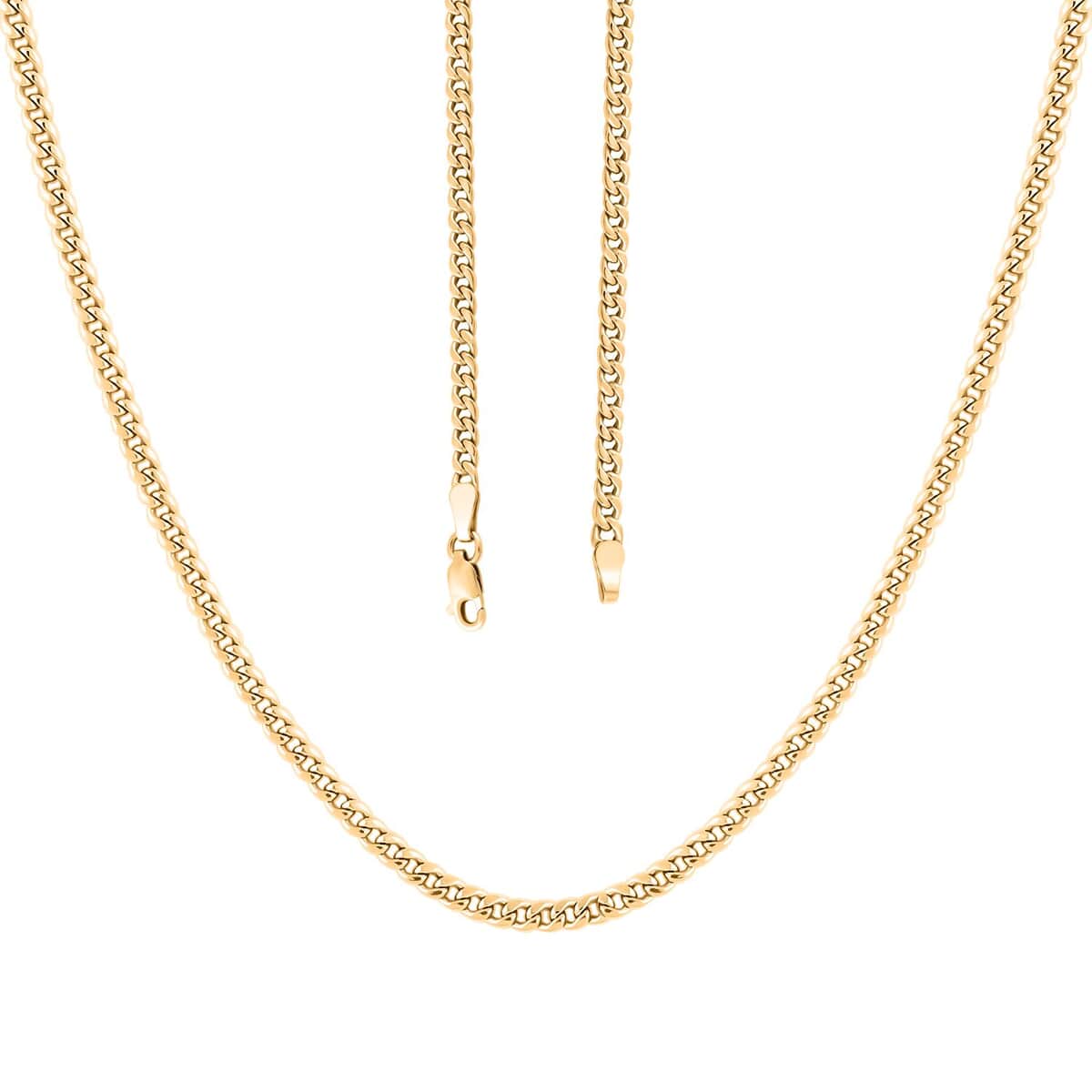 Miami Cuban Chain Necklace in 10K Yellow Gold 22 Inches 6.30 Grams image number 3