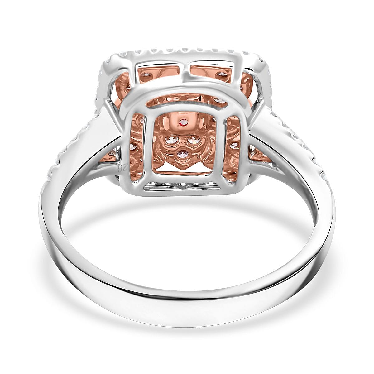 Modani Natural Pink and White Diamond 1.00 ctw Ring in 14K White and Rose Gold (Size 5.0) 4.40 Grams image number 4