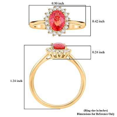 Certified and Appraised Luxoro AAA Songea Sapphire and G-H I2 Diamond 1.75 ctw Sunburst Ring in 14K Yellow Gold (Size 8.0)