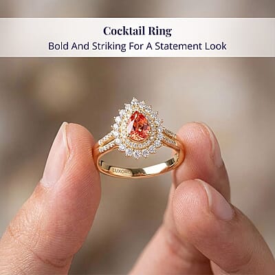 Certified and Appraised Luxoro AAA Red Sapphire and G-H I2 Diamond 1.35 ctw Cocktail Ring in 14K Yellow Gold (Size 12.0) 4.25 Grams