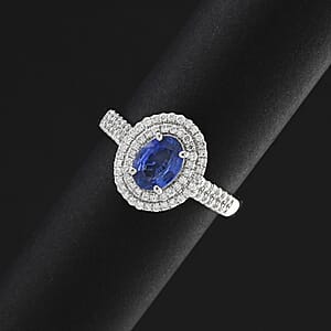 Rhapsody AAAA Ceylon Blue Sapphire and E-F VS Diamond 1.40 ctw Ring in 950 Platinum (Size 10.0) 5.15 Grams