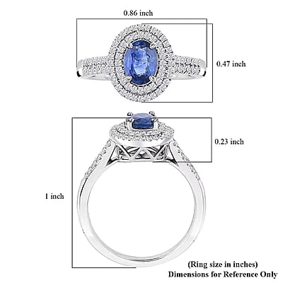 Rhapsody AAAA Ceylon Blue Sapphire and E-F VS Diamond 1.40 ctw Ring in 950 Platinum (Size 10.0) 5.15 Grams