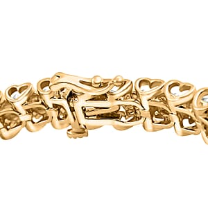 NY Closeout White Diamond 1.00 ctw Bracelet in 14K YG and Rhodium Over Sterling Silver (7.00 In)