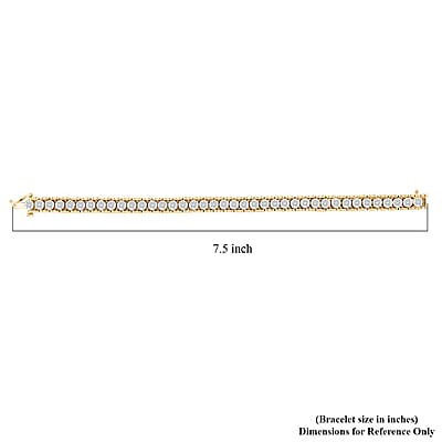 NY Closeout White Diamond 1.00 ctw Bracelet in 14K YG and Rhodium Over Sterling Silver (7.00 In)