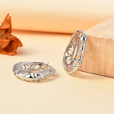 Karis Hoop Earrings in Platinum Bond
