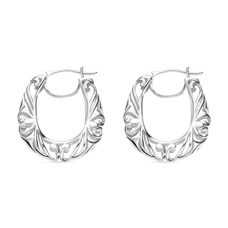 Karis Hoop Earrings in Platinum Bond