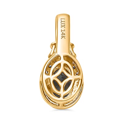 Luxoro Premium Mangoro Aquamarine and G-H I1 Diamond 1.00 ctw Pendant without Chain in 14K Yellow Gold